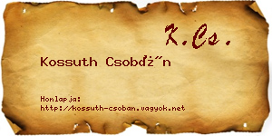 Kossuth Csobán névjegykártya